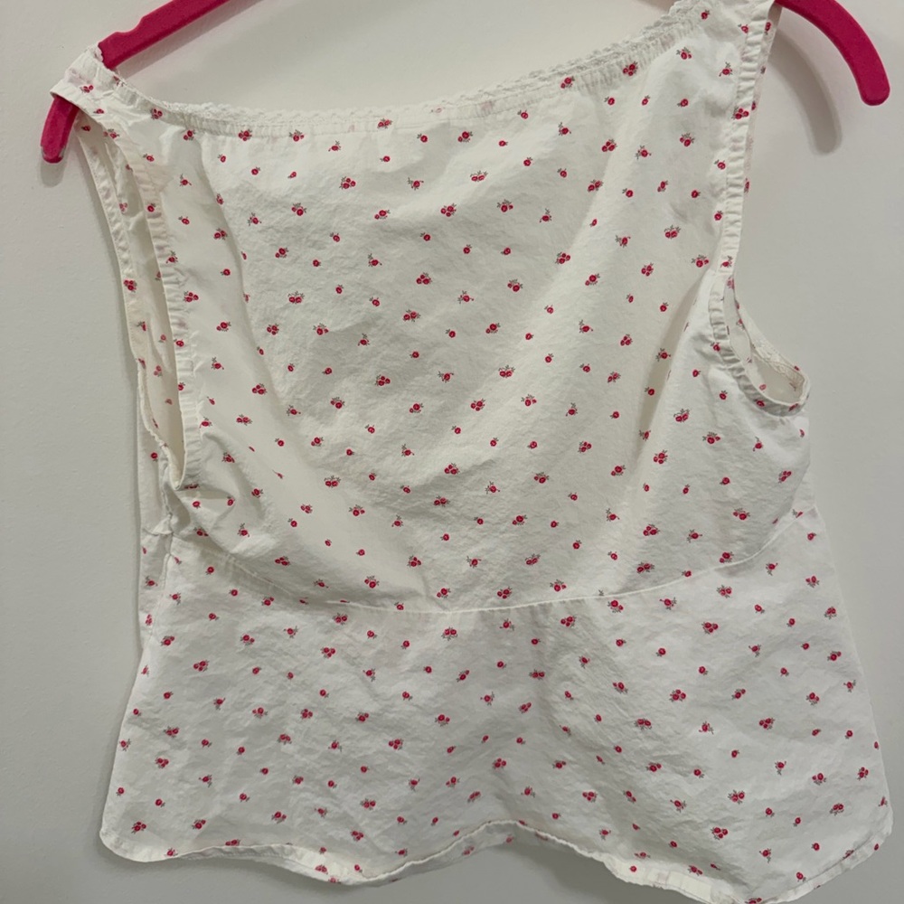 Abound White Floral Tie-Front Tank Top – Size XS - Picture 5 of 5